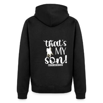 Stolze Rodeo Mama Rodeo-Reiter Mutter Geschenk - Unisex Premium Bio Zip Hoodie - Schwarz - Hinten - Nico (187cm)