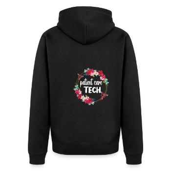 Patient Care Technician Patient Care PCT - Unisex Premium Organic Zip Hoodie - black - Back - Nico (187cm)