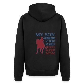 Rodeo Mama Stolze Rodeo-Reiter Mutter Geschenk - Unisex Premium Bio Zip Hoodie - Schwarz - Hinten - Nico (187cm)