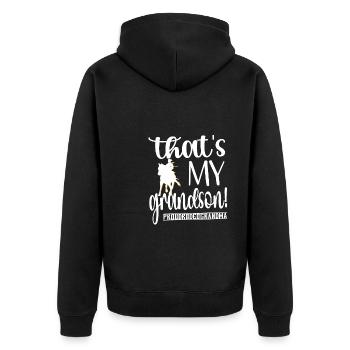 Stolze Rodeo Oma Rodeo-Reiter Großmutter Geschenk - Unisex Premium Bio Zip Hoodie - Schwarz - Hinten - Nico (187cm)