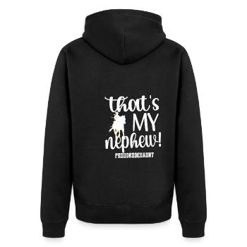 Stolze Rodeo Tante Rodeo-Reiter Tante Geschenk - Unisex Premium Bio Zip Hoodie - Schwarz - Hinten - Nico (187cm)