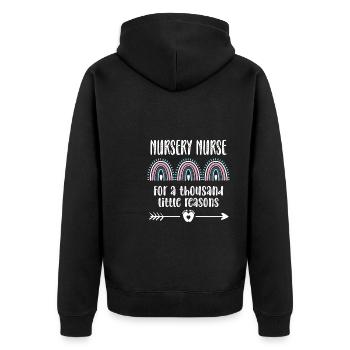 Stolze Neugeborenen-Krankenschwester Geschenk - Unisex Premium Bio Zip Hoodie - Schwarz - Hinten - Nico (187cm)