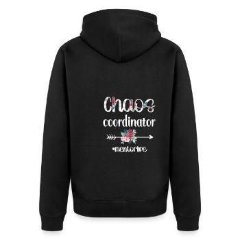 Persönlicher Mentor Geschenk Mentor Wertschätzung - Unisex Premium Bio Zip Hoodie - Schwarz - Hinten - Nico (187cm)