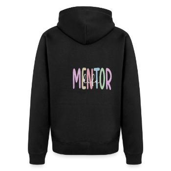 Persönlicher Mentor Stolzer Mentor Wertschätzung - Unisex Premium Bio Zip Hoodie - Schwarz - Hinten - Nico (187cm)