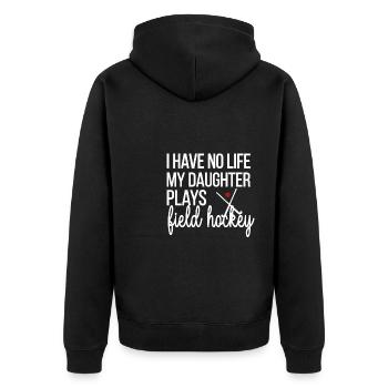 Beste Feldhockey-Mutter Feldhockeyspieler Mama - Unisex Premium Bio Zip Hoodie - Schwarz - Hinten - Nico (187cm)
