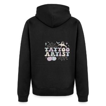 Tattoo Artist Halloween Tattooist Tattoo Master - Unisex Premium Organic Zip Hoodie - black - Back - Nico (187cm)