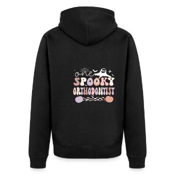 Cadeaux orthodontiques d’Halloween d’orthodontiste effrayants - Veste à capuche bio Premium Unisexe - noir - Dos - Nico (187cm)