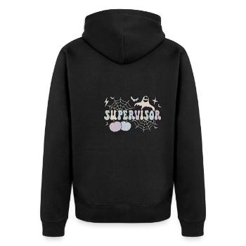 Supervisor Halloween Supervisory Management Gifts - Unisex Premium Organic Zip Hoodie - black - Back - Nico (187cm)