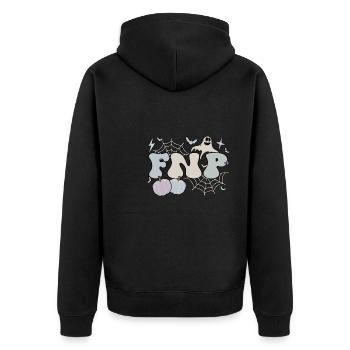 Family Nurse Practitioner Halloween FNP Gifts - Unisex Premium Bio Zip Hoodie - Schwarz - Hinten - Nico (187cm)