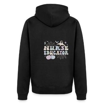 Infirmière éducatrice Halloween RN Formation en soins infirmiers - Veste à capuche bio Premium Unisexe - noir - Dos - Nico (187cm)