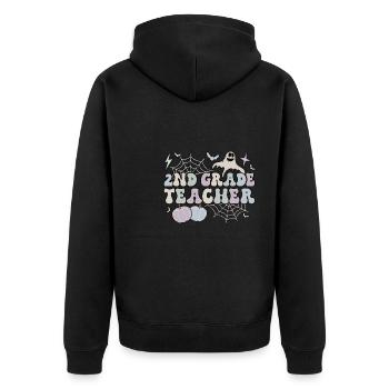 2nd Grade Teacher Halloween 2nd Team Second Grade - Unisex Premium Organic Zip Hoodie - black - Back - Nico (187cm)