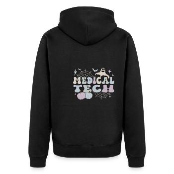 Medical Tech Halloween Med Lab Technologist Gifts - Unisex Premium Organic Zip Hoodie - black - Back - Nico (187cm)