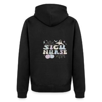 SICU Nurse Surgical Intensive Care Unit Halloween - Unisex Premium Organic Zip Hoodie - black - Back - Nico (187cm)