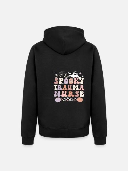 Trauma Nurse Halloween Emergency Trauma Nursing - Unisex Premium Bio Zip Hoodie - Schwarz
