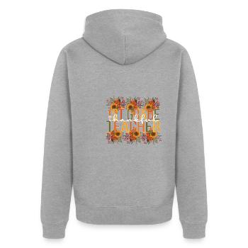 1st Grade Teacher Thanksgiving First Grade Teacher - Unisex Premium Bio Zip Hoodie - Grau meliert - Hinten - Nico (187cm)