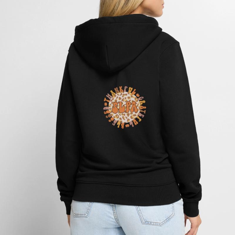 Speech Language Pathologist Assistant Thanksgiving Unisex Premium Organic Zip Hoodie