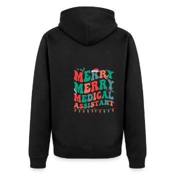 Medical Assistant Christmas Med Assistant Xmas - Unisex Premium Bio Zip Hoodie - Schwarz - Hinten - Nico (187cm)