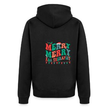 ABA Therapist Christmas Behavior Analysts Xmas - Unisex Premium Organic Zip Hoodie - black - Back - Nico (187cm)