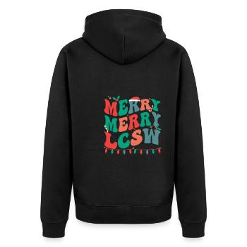 LCSW Christmas Licensed Clinical Social Worker - Unisex Premium Organic Zip Hoodie - black - Back - Nico (187cm)