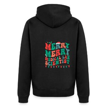 Medical Lab Scientist Christmas Medical Lab Xmas - Unisex Premium Bio Zip Hoodie - Schwarz - Hinten - Nico (187cm)