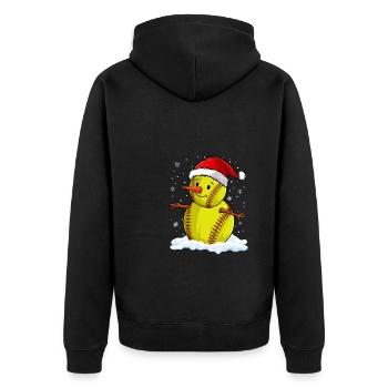 Softball Christmas Softball Player Xmas Party Gift - Unisex Premium Bio Zip Hoodie - Schwarz - Hinten - Nico (187cm)