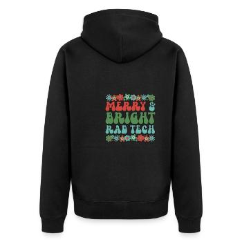 Radiology Tech Christmas Bike Technologist Xmas - Unisex Premium Organic Zip Hoodie - black - Back - Nico (187cm)