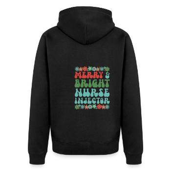 Nurse Injector Christmas Nurse Injectors Xmas Gift - Unisex Premium Organic Zip Hoodie - black - Back - Nico (187cm)
