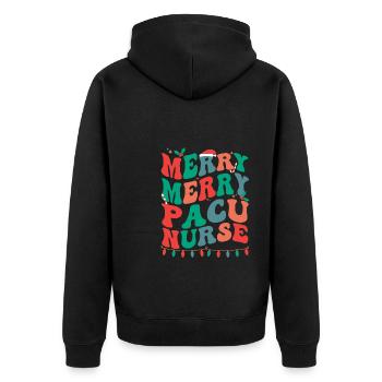 Post Anesthesia Care Unit Christmas PACU Nurse - Unisex Premium Organic Zip Hoodie - black - Back - Nico (187cm)