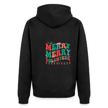 Bénévolat Noël Bénévolat Cadeaux de Noël - Veste à capuche bio Premium Unisexe - noir - Dos - Nico (187cm)