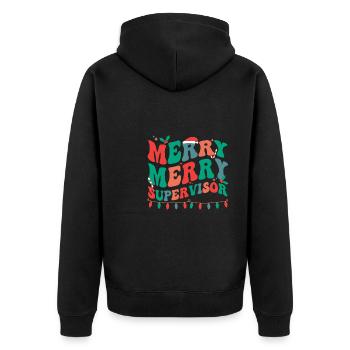 Supervisor Christmas Supervisory Management Xmas - Unisex Premium Organic Zip Hoodie - black - Back - Nico (187cm)