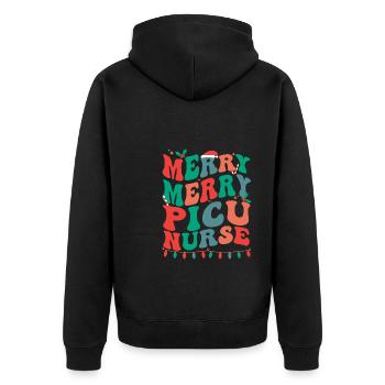 Infirmière de l’USIP Noël Infirmières en soins intensifs pédiatriques Noël Noël - Veste à capuche bio Premium Unisexe - noir - Dos - Nico (187cm)