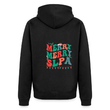Speech Language Pathologist Assistant Christmas - Unisex Premium Bio Zip Hoodie - Schwarz - Hinten - Nico (187cm)