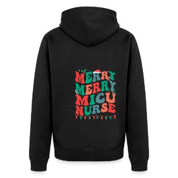 MICU Nurse Christmas Medical ICU Nursing Xmas Gift - Veste à capuche bio Premium Unisexe - noir - Dos - Nico (187cm)