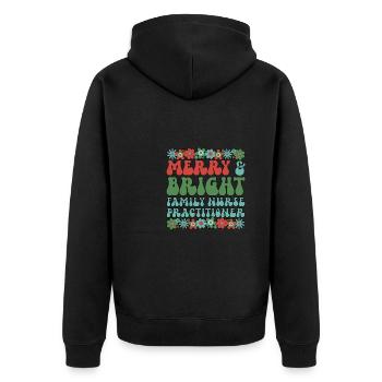 Family Nurse Practitioner Christmas FNP Xmas Gifts - Unisex Premium Bio Zip Hoodie - Schwarz - Hinten - Nico (187cm)