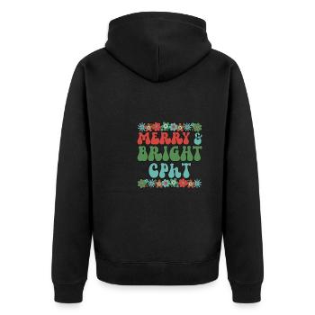 CPhT Christmas Certified Pharmacy Technician Xmas - Unisex Premium Bio Zip Hoodie - Schwarz - Hinten - Nico (187cm)