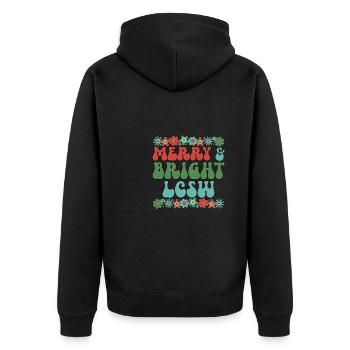 LCSW Christmas Licensed Clinical Social Worker - Unisex Premium Organic Zip Hoodie - black - Back - Nico (187cm)
