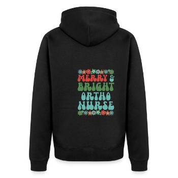 Orthopedic Nurse RN Christmas Ortho Nurse Xmas - Unisex Premium Organic Zip Hoodie - black - Back - Nico (187cm)