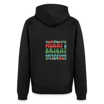 Supervisor Christmas Supervisory Management Xmas - Unisex Premium Organic Zip Hoodie - black - Back - Nico (187cm)