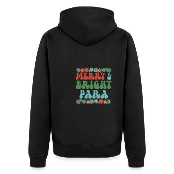 Paraprofessional Christmas Para Teacher Xmas Gifts - Unisex Premium Organic Zip Hoodie - black - Back - Nico (187cm)
