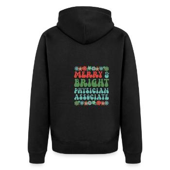 Physician Associate Christmas PA Xmas Gifts - Unisex Premium Organic Zip Hoodie - black - Back - Nico (187cm)
