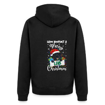 Cadeau de chien d’or de Noël Labrador - Veste à capuche bio Premium Unisexe - noir - Dos - Nico (187cm)