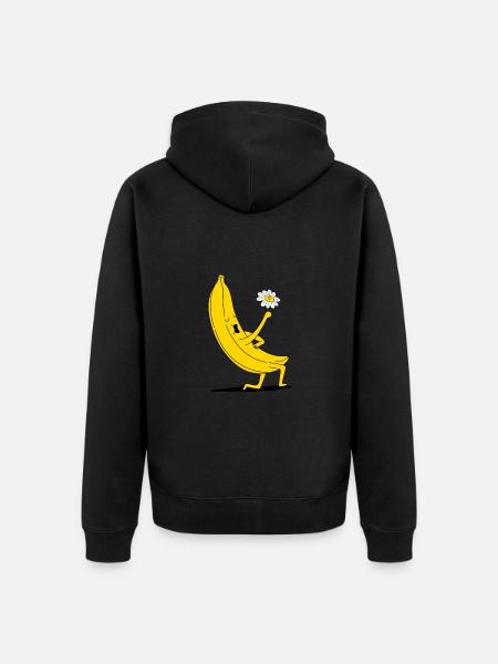 Banana with chamomile - Unisex Premium Organic Zip Hoodie - black