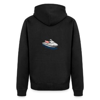 Action on the jet ski - Unisex Premium Organic Zip Hoodie - black - Back - Nico (187cm)