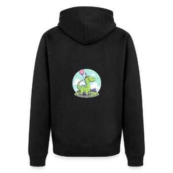dinosaure brontosaure anniversaire bébé - Veste à capuche bio Premium Unisexe - noir - Dos - Nico (187cm)