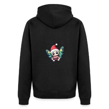 Bande dessinée de Noël papillon - Veste à capuche bio Premium Unisexe - noir - Dos - Nico (187cm)