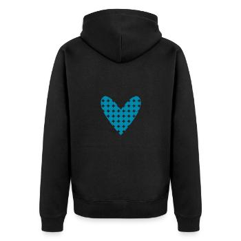 LIEBE. PAAR. ICH HABE GERADE GEHEIRATET. Junggesellinnenabschied. VALENTINSTAG. - Unisex Premium Bio Zip Hoodie - Schwarz - Hinten - Nico (187cm)