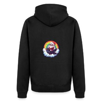 Corbeau Corbeau Père Noël Arc-en-ciel - Veste à capuche bio Premium Unisexe - noir - Dos - Nico (187cm)