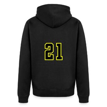 Maillot à 21 numéros - Veste à capuche bio Premium Unisexe - noir - Dos - Nico (187cm)