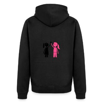 Freundschaft Mädchen Beste Freundin - Unisex Premium Bio Zip Hoodie - Schwarz - Hinten - Nico (187cm)