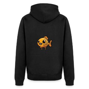 Goldfische Halloween Comic Lustig - Unisex Premium Bio Zip Hoodie - Schwarz - Hinten - Nico (187cm)